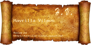 Havrilla Vilmos névjegykártya